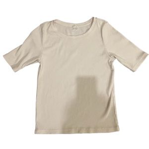 Uniqlo Extra Fine Merino Ribbed Half-Sleeve Short Sweater